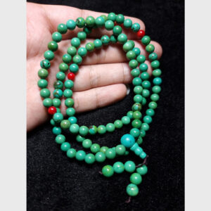 Chuỗi lam ngọc turquoise 7mm 108 hạt từ Tibet đã mix giá tốt