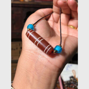 Old chong dzi 600 năm 6 sọc trắng hiếm gặp mã não đỏ