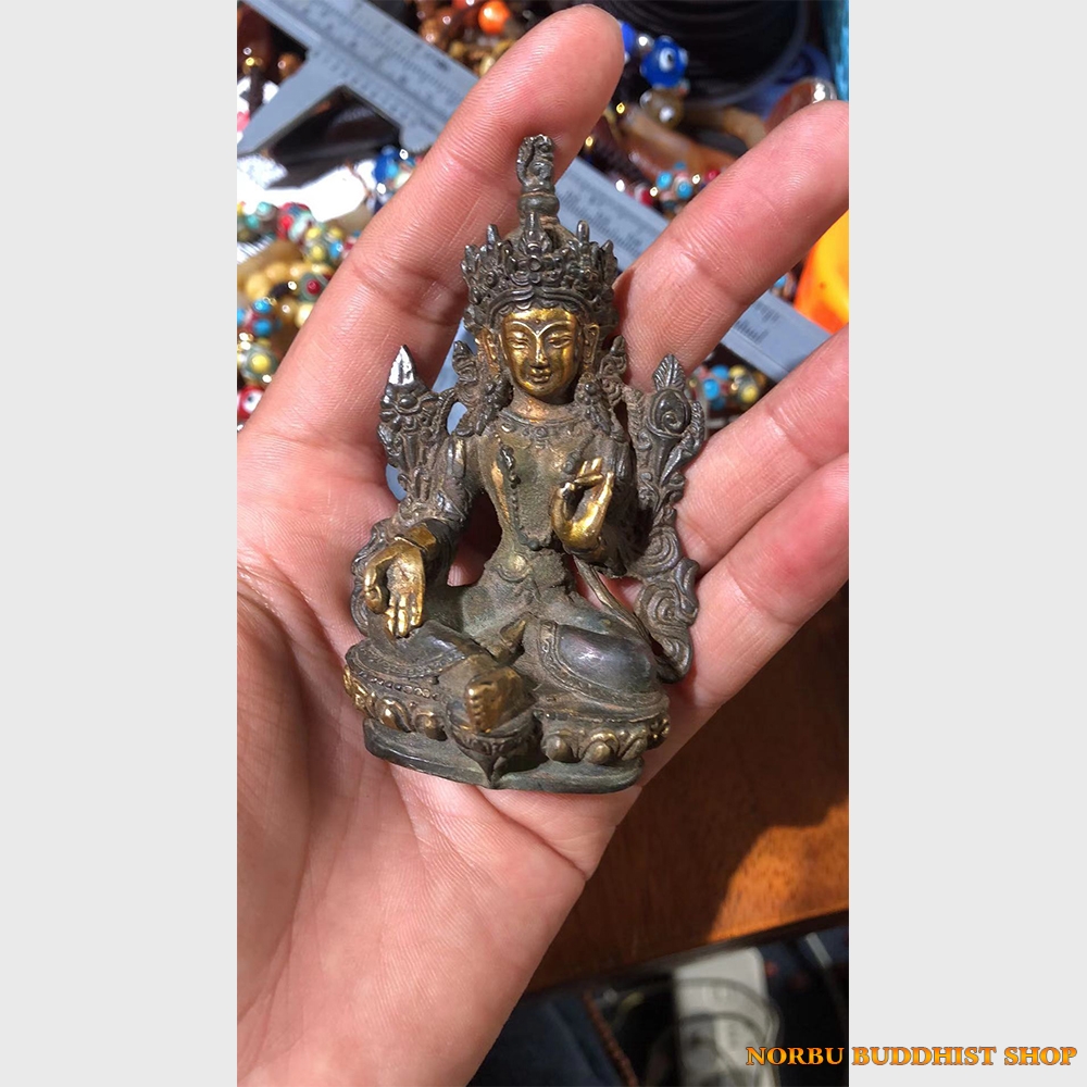 Tôn tượng mini Tibet ngài Tara Xanh