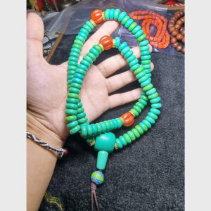 Chuỗi lam ngọc turquoise hạt dẹt cỡ lớn