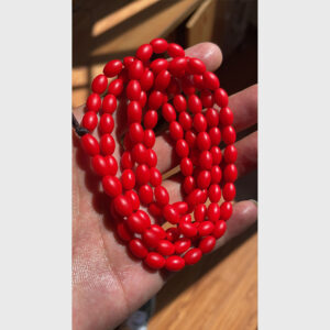 Chuỗi lưu li đỏ cổ hạt bầu dục từ Lhasa