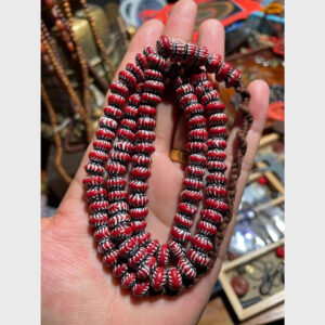 Chuỗi lưu li gốm đỏ hoa văn đẹp