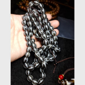 Chuỗi lưu li vân quả dưa đen trắng chất đẹp