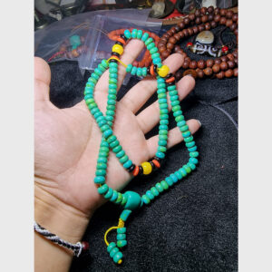 Chuỗi turquoise lam ngọc hạt dẹt cỡ vừa