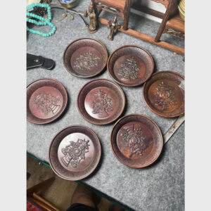 Bộ 7 đĩa cúng dường cát tường bằng đồng chất đẹp