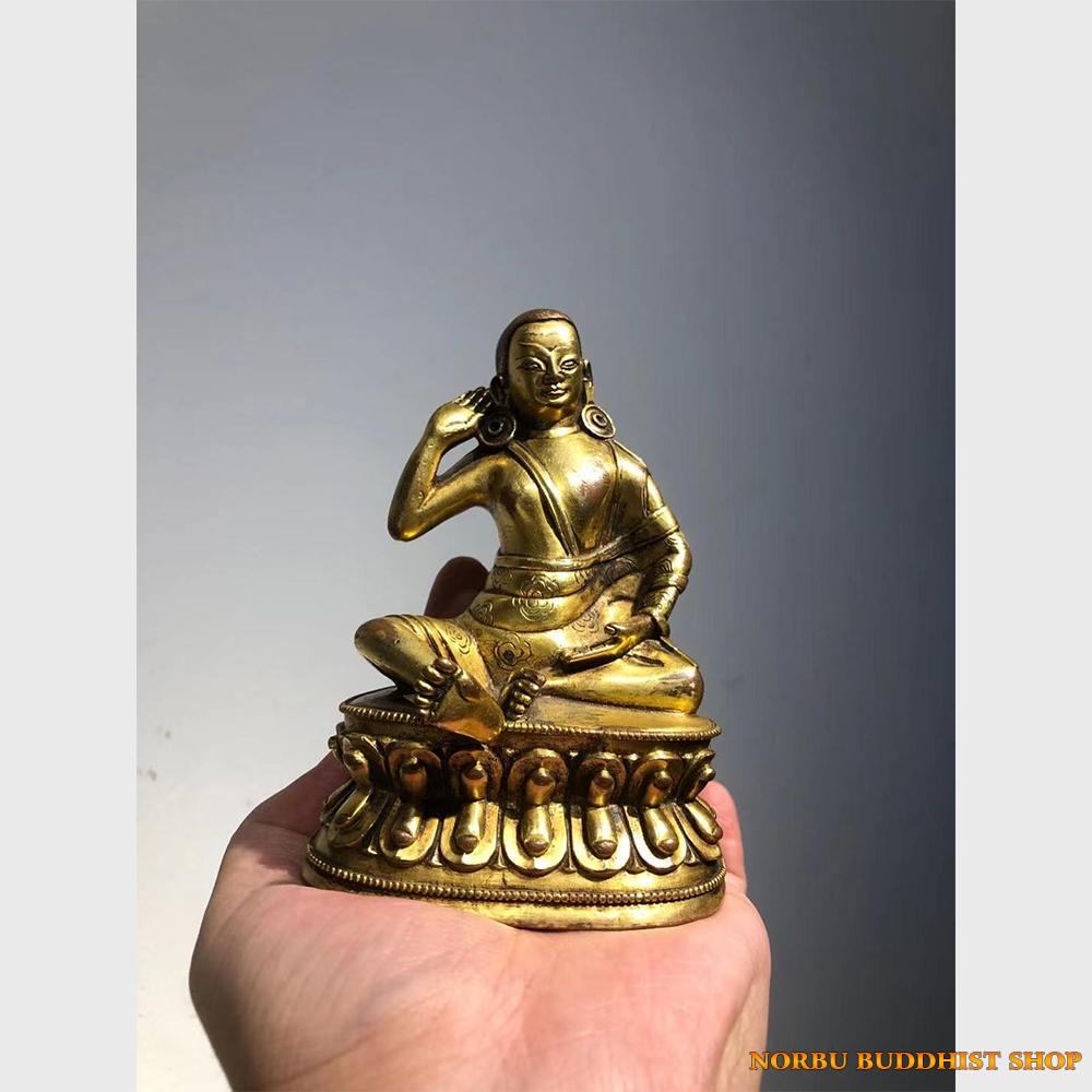 Order Tibet - Tượng cổ ngài Milarepa mạ vàng từ Tibet