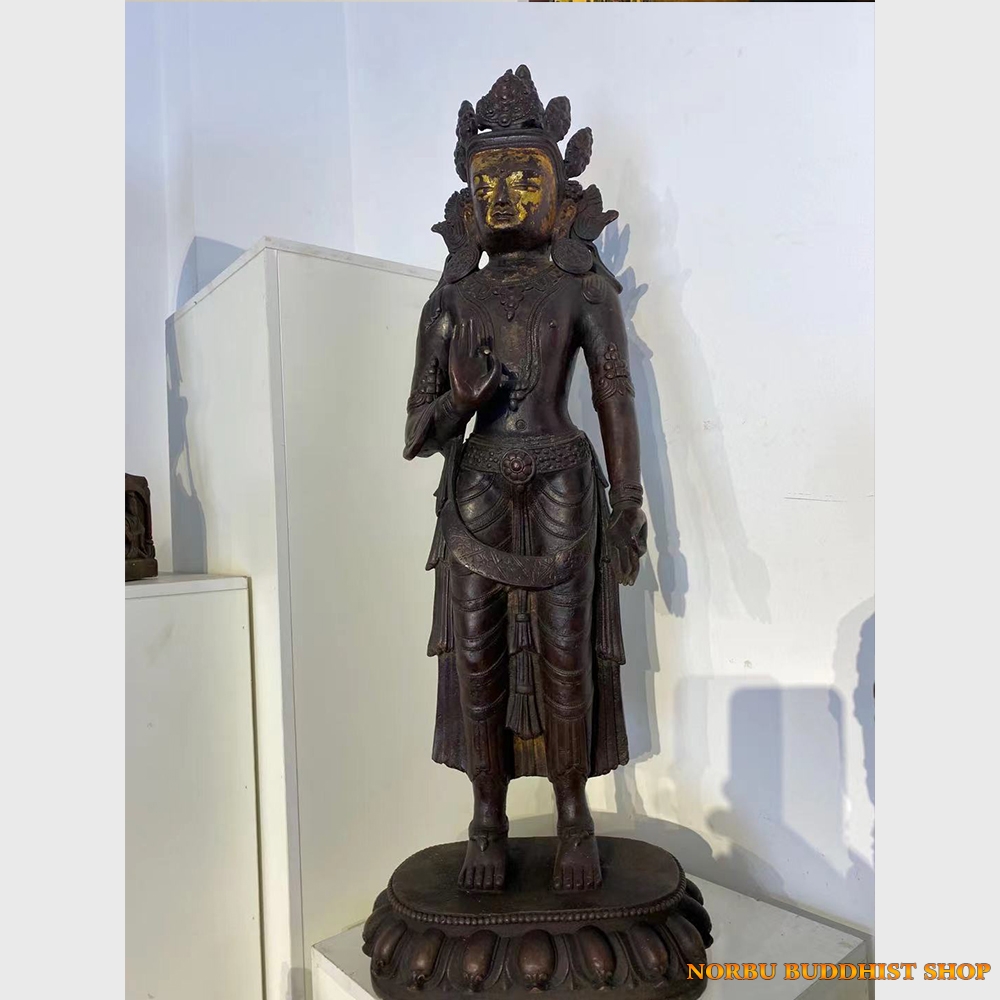 Order Tibet: tượng cổ ngài Quán Âm thế đứng bằng đồng