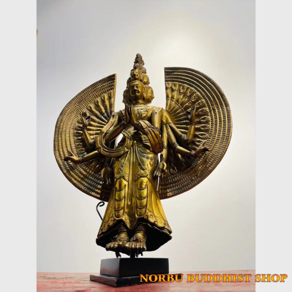 Order Tibet - tượng Phật cổ ngài Quán Âm Thiên Thủ Thiên Nhãn mạ vàng