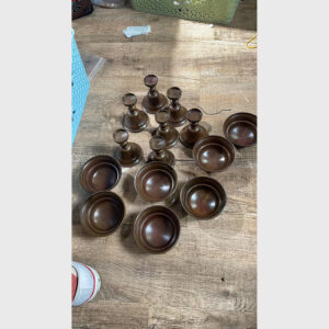 Bộ ly nước bằng đồng 7 cái cúng dường nước ban thờ