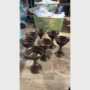 Bộ ly nước bằng đồng 7 cái cúng dường Tam Bảo