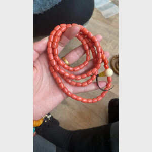 Chuỗi lưu li mix hạt giống san hô đỏ chất đẹp