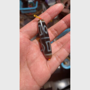Dzi bead thiên địa đôi vân hiếm từ Tibet