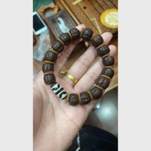 Vòng tay bồ đề kim cang mix dzi răng hổ