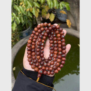 Chuỗi bồ đề Phật nhãn 11mm đính hạt đá xanh