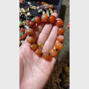 Vòng mã não nam hồng cổ năm bản 3