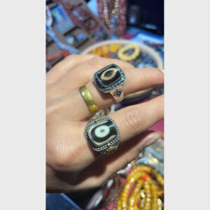 Nhẫn bạc mặt dzi bead chất đẹp same old từ Tibet