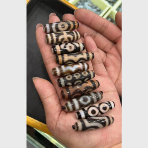 BST 10 viên dzi bead mập mạp chu sa tuyển chọn từ Tibet