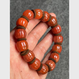 Vòng tay mã não nam hồng bí ngô chất đẹp