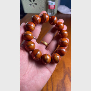 Vòng tay xương yak già bigsize giả hạt Dược Sư viền đồng