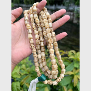 Chuỗi xương yak khắc hình sọ chất đẹp sưu tầm